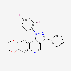 1-(2,4-difluorophenyl)-3-phenyl-8,9-dihydro-1H-[1,4]dioxino[2,3-g]pyrazolo[4,3-c]quinoline