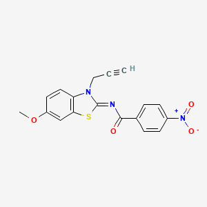 molecular formula C18H13N3O4S B2506018 N-(6-methoxy-3-prop-2-ynyl-1,3-benzothiazol-2-ylidene)-4-nitrobenzamide CAS No. 941917-12-0