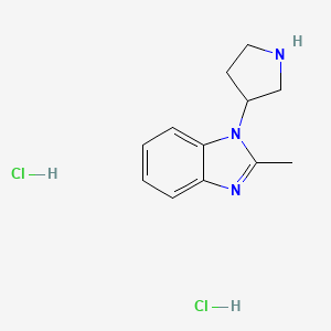 molecular formula C12H17Cl2N3 B2506019 2-甲基-1-(吡咯烷-3-基)-1H-苯并[d]咪唑二盐酸盐 CAS No. 2034613-66-4