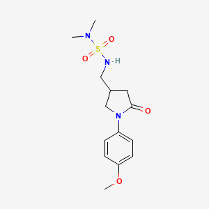 molecular formula C14H21N3O4S B2506020 4-[(Dimethylsulfamoylamino)methyl]-1-(4-methoxyphenyl)-2-oxopyrrolidine CAS No. 954655-32-4