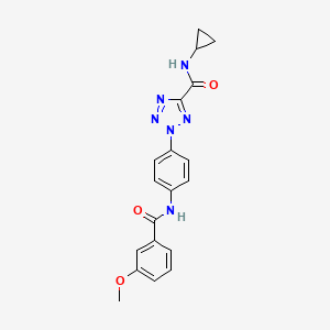 molecular formula C19H18N6O3 B2506021 N-cyclopropyl-2-(4-(3-methoxybenzamido)phenyl)-2H-tetrazole-5-carboxamide CAS No. 1396801-69-6