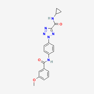 molecular formula C19H18N6O3 B2506021 N-环丙基-2-(4-(3-甲氧基苯甲酰胺)苯基)-2H-四唑-5-甲酰胺 CAS No. 1396801-69-6