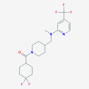 molecular formula C20H26F5N3O B2506026 N-{[1-(4,4-difluorocyclohexanecarbonyl)piperidin-4-yl]methyl}-N-methyl-4-(trifluoromethyl)pyridin-2-amine CAS No. 2415631-77-3