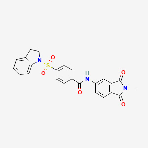 molecular formula C24H19N3O5S B2506027 4-(indolin-1-ylsulfonyl)-N-(2-methyl-1,3-dioxoisoindolin-5-yl)benzamide CAS No. 394227-14-6