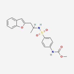 molecular formula C19H20N2O5S B2506030 methyl (4-(N-(1-(benzofuran-2-yl)propan-2-yl)sulfamoyl)phenyl)carbamate CAS No. 2034331-64-9