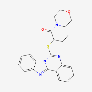 molecular formula C22H22N4O2S B2506032 6-{[1-(吗啉-4-基羰基)丙基]硫代}苯并咪唑并[1,2-c]喹唑啉 CAS No. 688792-85-0