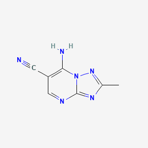 molecular formula C7H6N6 B2506036 7-Amino-2-methyl[1,2,4]triazolo[1,5-a]pyrimidine-6-carbonitrile CAS No. 896666-78-7