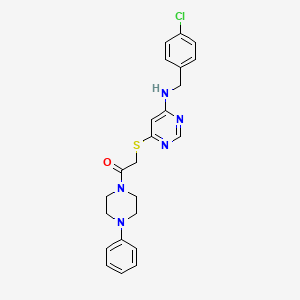 2-((6-((4-Chlorobenzyl)amino)pyrimidin-4-yl)thio)-1-(4-phenylpiperazin-1-yl)ethanone