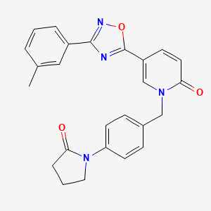 molecular formula C25H22N4O3 B2506041 1-(4-(2-氧代吡咯烷-1-基)苄基)-5-(3-(间甲苯基)-1,2,4-恶二唑-5-基)吡啶-2(1H)-酮 CAS No. 1251588-98-3