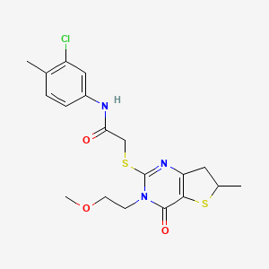 N-(3-chloro-4-methylphenyl)-2-((3-(2-methoxyethyl)-6-methyl-4-oxo-3,4,6,7-tetrahydrothieno[3,2-d]pyrimidin-2-yl)thio)acetamide