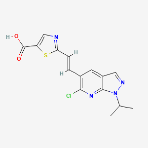 2-[(E)-2-(6-Chloro-1-propan-2-ylpyrazolo[3,4-b]pyridin-5-yl)ethenyl]-1,3-thiazole-5-carboxylic acid