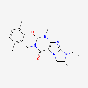 molecular formula C20H23N5O2 B2506088 3-(2,5-dimethylbenzyl)-8-ethyl-1,7-dimethyl-1H-imidazo[2,1-f]purine-2,4(3H,8H)-dione CAS No. 887462-47-7