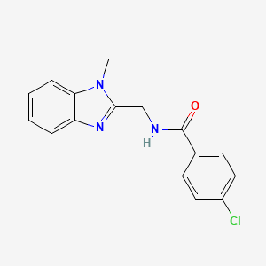 molecular formula C16H14ClN3O B2506091 4-chloro-N-[(1-methylbenzimidazol-2-yl)methyl]benzamide CAS No. 876898-28-1