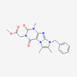 molecular formula C20H21N5O4 B2506098 methyl 2-{8-benzyl-1,6,7-trimethyl-2,4-dioxo-1H,2H,3H,4H,8H-imidazo[1,2-g]purin-3-yl}acetate CAS No. 896816-71-0