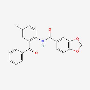 molecular formula C22H17NO4 B2506099 N-(2-benzoyl-4-methylphenyl)-2H-1,3-benzodioxole-5-carboxamide CAS No. 922112-65-0