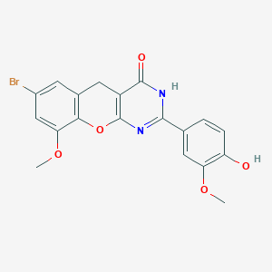 molecular formula C19H15BrN2O5 B2506105 7-溴-2-(4-羟基-3-甲氧基苯基)-9-甲氧基-3H-色烯并[2,3-d]嘧啶-4(5H)-酮 CAS No. 912781-51-2