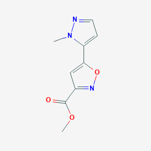 molecular formula C9H9N3O3 B2506108 methyl 5-(1-methyl-1H-pyrazol-5-yl)-1,2-oxazole-3-carboxylate CAS No. 1855899-94-3