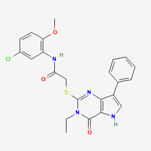 N-(5-chloro-2-methoxyphenyl)-2-[(3-ethyl-4-oxo-7-phenyl-4,5-dihydro-3H-pyrrolo[3,2-d]pyrimidin-2-yl)sulfanyl]acetamide