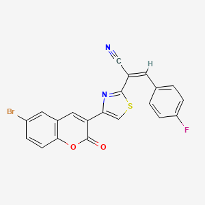 (Z)-2-(4-(6-bromo-2-oxo-2H-chromen-3-yl)thiazol-2-yl)-3-(4-fluorophenyl)acrylonitrile