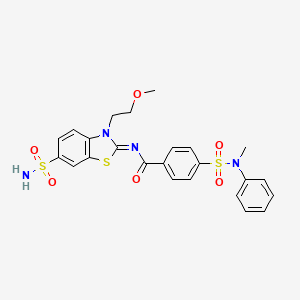 (Z)-N-(3-(2-methoxyethyl)-6-sulfamoylbenzo[d]thiazol-2(3H)-ylidene)-4-(N-methyl-N-phenylsulfamoyl)benzamide