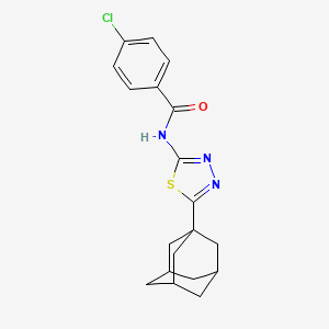 molecular formula C19H20ClN3OS B2506122 N-[5-(adamantan-1-yl)-1,3,4-thiadiazol-2-yl]-4-chlorobenzamide CAS No. 392240-76-5