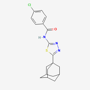 N-[5-(1-adamantyl)-1,3,4-thiadiazol-2-yl]-4-chlorobenzamide