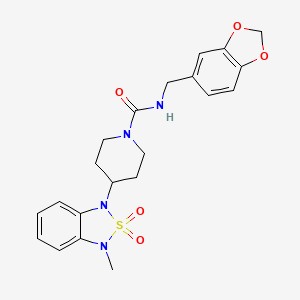 N-(benzo[d][1,3]dioxol-5-ylmethyl)-4-(3-methyl-2,2-dioxidobenzo[c][1,2,5]thiadiazol-1(3H)-yl)piperidine-1-carboxamide