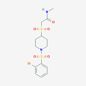 2-((1-((2-bromophenyl)sulfonyl)piperidin-4-yl)sulfonyl)-N-methylacetamide