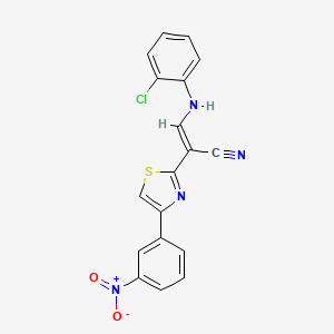 (E)-3-((2-chlorophenyl)amino)-2-(4-(3-nitrophenyl)thiazol-2-yl)acrylonitrile