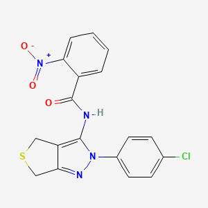 N-(2-(4-chlorophenyl)-4,6-dihydro-2H-thieno[3,4-c]pyrazol-3-yl)-2-nitrobenzamide