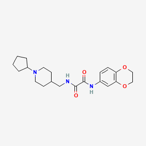 molecular formula C21H29N3O4 B2506145 N-[(1-cyclopentylpiperidin-4-yl)methyl]-N'-(2,3-dihydro-1,4-benzodioxin-6-yl)ethanediamide CAS No. 952976-36-2