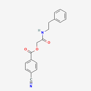 molecular formula C18H16N2O3 B2506187 2-oxo-2-(phenethylamino)ethyl 4-cyanobenzoate CAS No. 728902-95-2