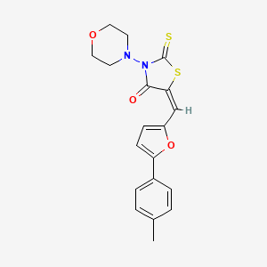 molecular formula C19H18N2O3S2 B2506200 (E)-3-morpholino-2-thioxo-5-((5-(p-tolyl)furan-2-yl)methylene)thiazolidin-4-one CAS No. 890607-78-0
