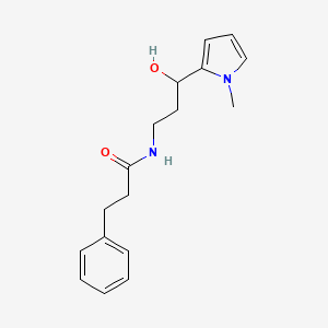 molecular formula C17H22N2O2 B2506208 N-(3-hydroxy-3-(1-methyl-1H-pyrrol-2-yl)propyl)-3-phenylpropanamide CAS No. 1790209-51-6