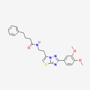 N-(2-(2-(3,4-dimethoxyphenyl)thiazolo[3,2-b][1,2,4]triazol-6-yl)ethyl)-4-phenylbutanamide