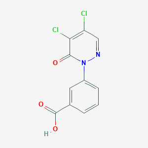 molecular formula C11H6Cl2N2O3 B2506211 3-(4,5-dichloro-6-oxopyridazin-1(6H)-yl)benzoic acid CAS No. 501649-79-2