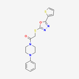 1-(4-Phenylpiperazin-1-yl)-2-((5-(thiophen-2-yl)-1,3,4-oxadiazol-2-yl)thio)ethanone