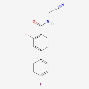 molecular formula C15H10F2N2O B2506215 N-(cyanomethyl)-2-fluoro-4-(4-fluorophenyl)benzamide CAS No. 1333838-20-2
