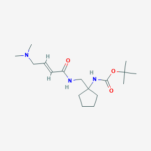 molecular formula C17H31N3O3 B2506216 Tert-butyl N-[1-[[[(E)-4-(dimethylamino)but-2-enoyl]amino]methyl]cyclopentyl]carbamate CAS No. 2411323-28-7