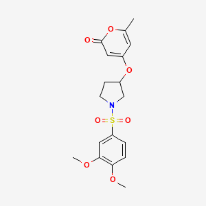 4-((1-((3,4-dimethoxyphenyl)sulfonyl)pyrrolidin-3-yl)oxy)-6-methyl-2H-pyran-2-one