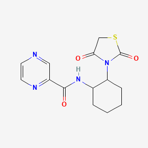 N-(2-(2,4-dioxothiazolidin-3-yl)cyclohexyl)pyrazine-2-carboxamide