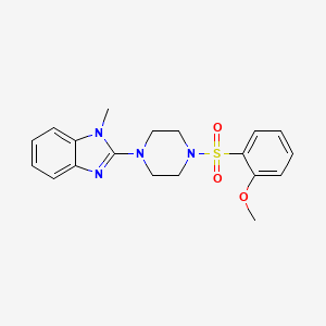 molecular formula C19H22N4O3S B2506225 2-[4-(2-methoxybenzenesulfonyl)piperazin-1-yl]-1-methyl-1H-1,3-benzodiazole CAS No. 1235376-05-2