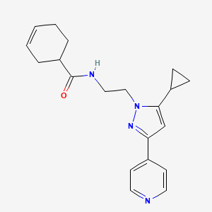 N-(2-(5-cyclopropyl-3-(pyridin-4-yl)-1H-pyrazol-1-yl)ethyl)cyclohex-3-enecarboxamide