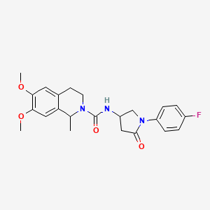 N-(1-(4-fluorophenyl)-5-oxopyrrolidin-3-yl)-6,7-dimethoxy-1-methyl-3,4-dihydroisoquinoline-2(1H)-carboxamide