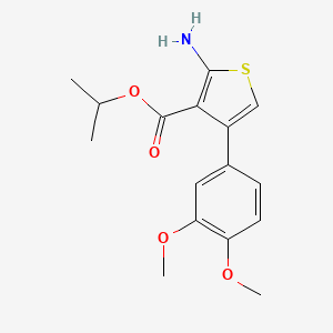 molecular formula C16H19NO4S B2506235 Isopropyl 2-amino-4-(3,4-dimethoxyphenyl)thiophene-3-carboxylate 