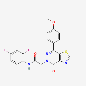 molecular formula C21H16F2N4O3S B2506270 N-(2,4-difluorophenyl)-2-(7-(4-methoxyphenyl)-2-methyl-4-oxothiazolo[4,5-d]pyridazin-5(4H)-yl)acetamide CAS No. 941986-80-7