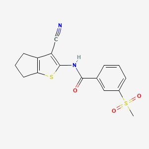 molecular formula C16H14N2O3S2 B2506280 N-{3-cyano-4H,5H,6H-cyclopenta[b]thiophen-2-yl}-3-methanesulfonylbenzamide CAS No. 896288-51-0
