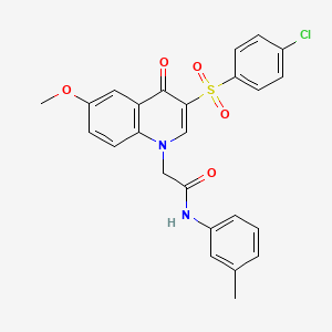 2-(3-((4-chlorophenyl)sulfonyl)-6-methoxy-4-oxoquinolin-1(4H)-yl)-N-(m-tolyl)acetamide