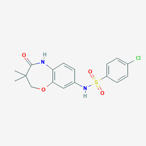 4-chloro-N-(3,3-dimethyl-4-oxo-2,3,4,5-tetrahydrobenzo[b][1,4]oxazepin-8-yl)benzenesulfonamide