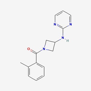 molecular formula C15H16N4O B2506426 N-[1-(2-methylbenzoyl)azetidin-3-yl]pyrimidin-2-amine CAS No. 2034222-60-9